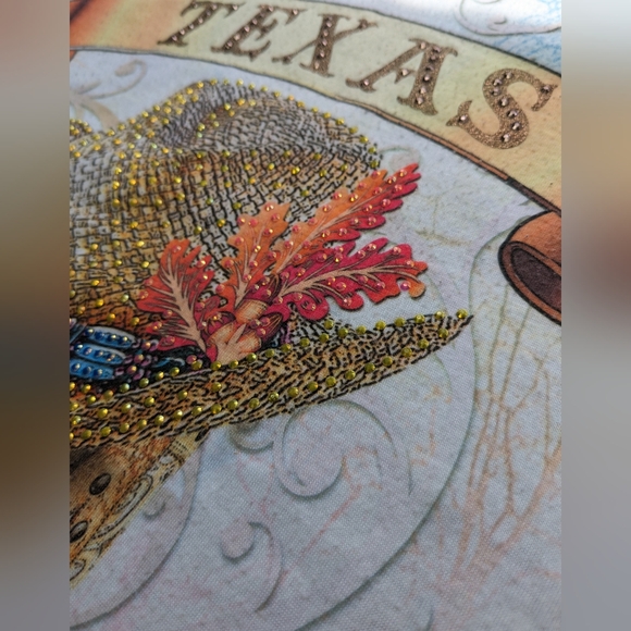 Sweet Gisele Texas T-shirt Women's Sz S Rhinestones & Glitter D-2 - Picture 5 of 7